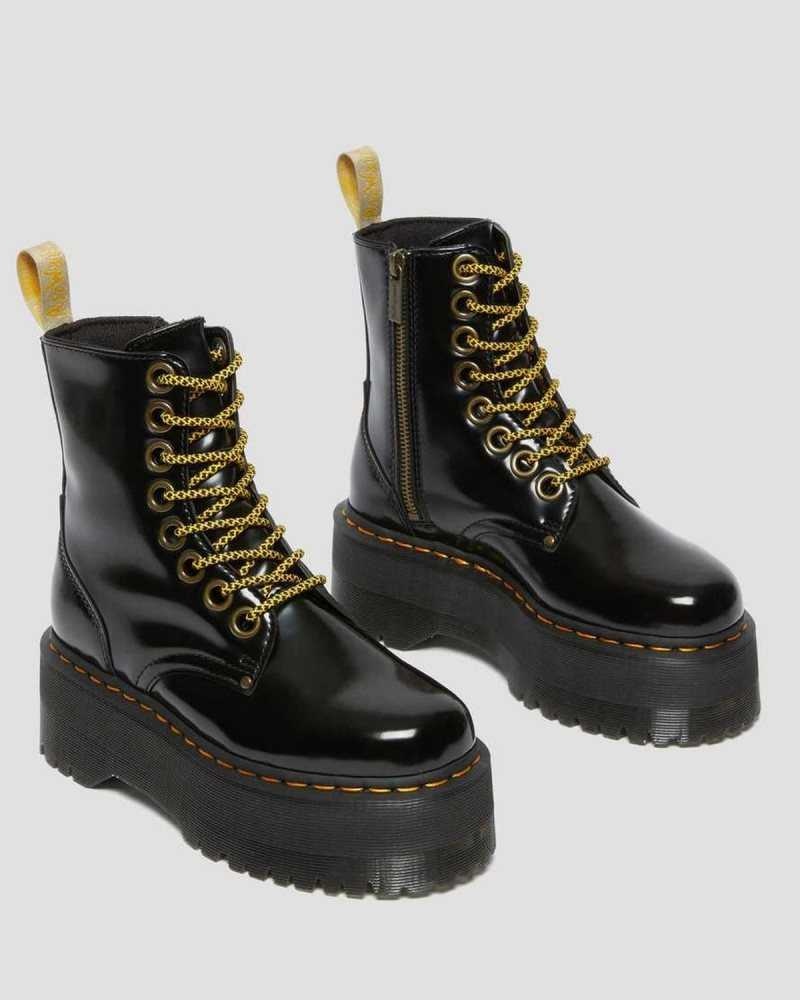 Dr Martens Vegan Jadon Max Platform Boots Black | 15BFZWQCY