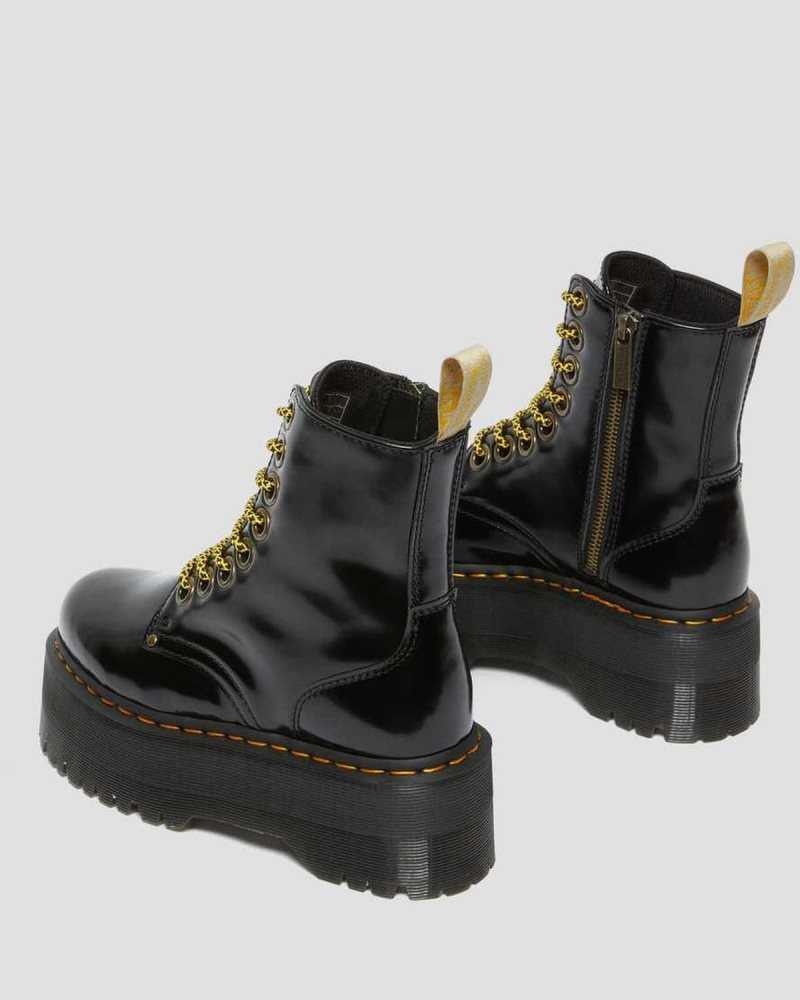 Dr Martens Vegan Jadon Max Platform Boots Black | 15BFZWQCY