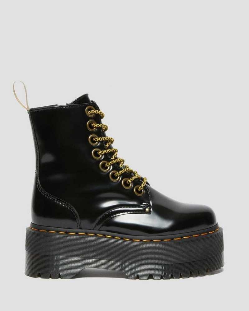 Dr Martens Vegan Jadon Max Platform Boots Black | 15BFZWQCY