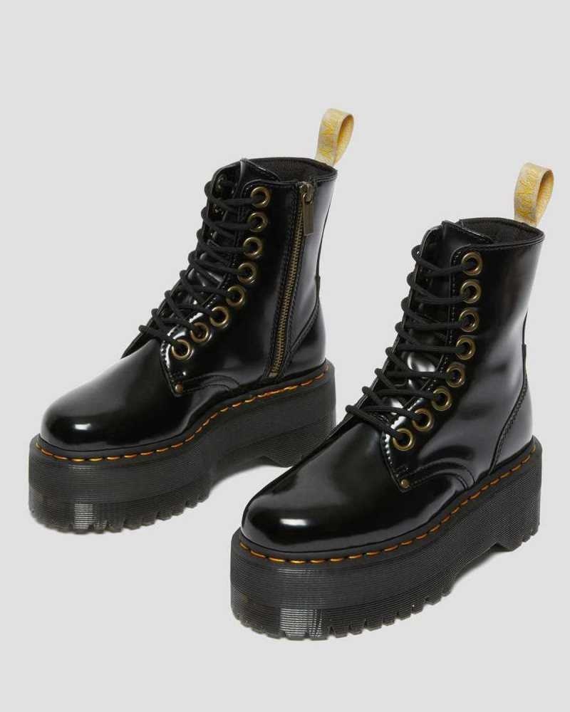 Dr Martens Vegan Jadon Max Platform Boots Black | 15BFZWQCY