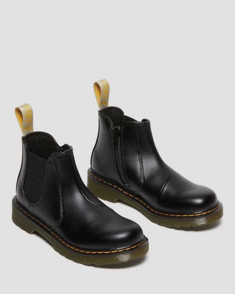 Dr Martens Vegan Junior 2976 Chelsea Boots Black | 30YHWZLUN