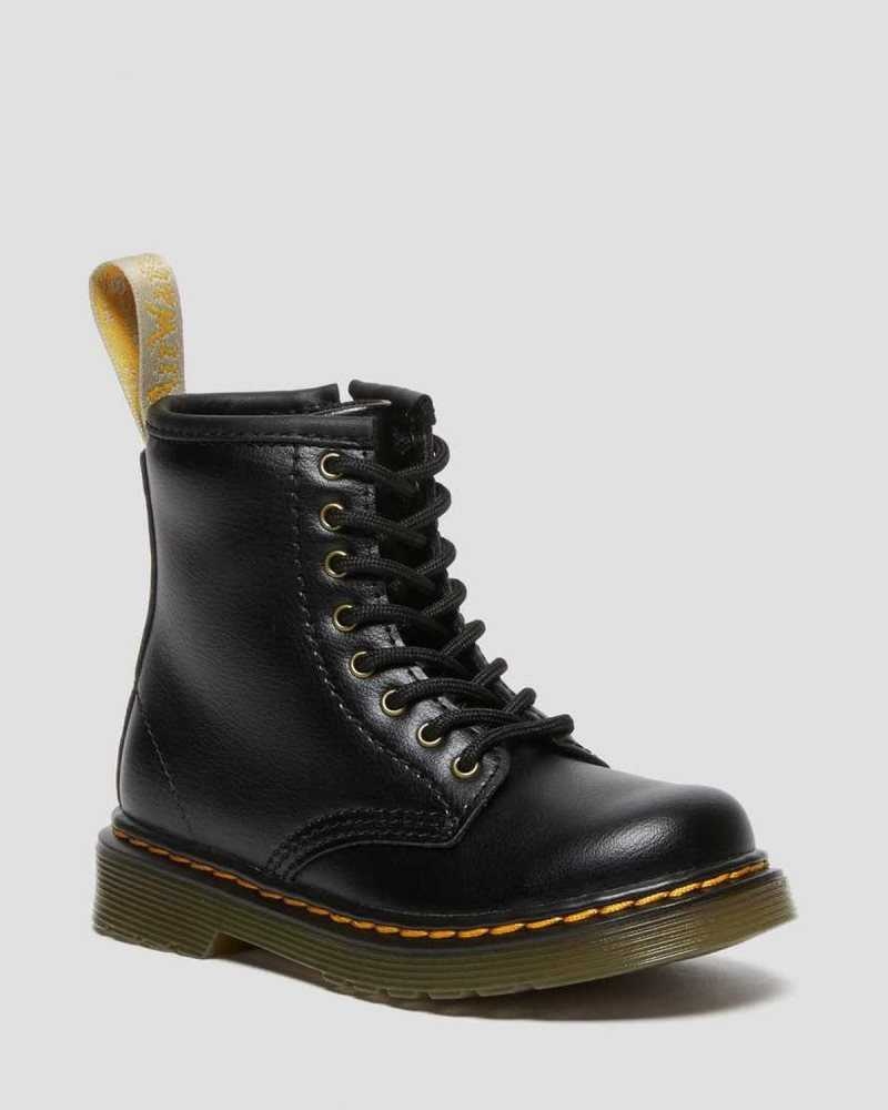 Dr Martens Vegan Toddler 1460 Lace Up Boots Black | 40AWRTIEG