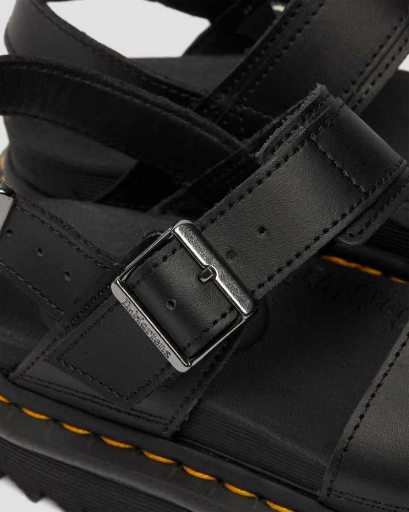 Dr Martens Voss Leather Strap Sandals Black / Black | 17JDKFSPY