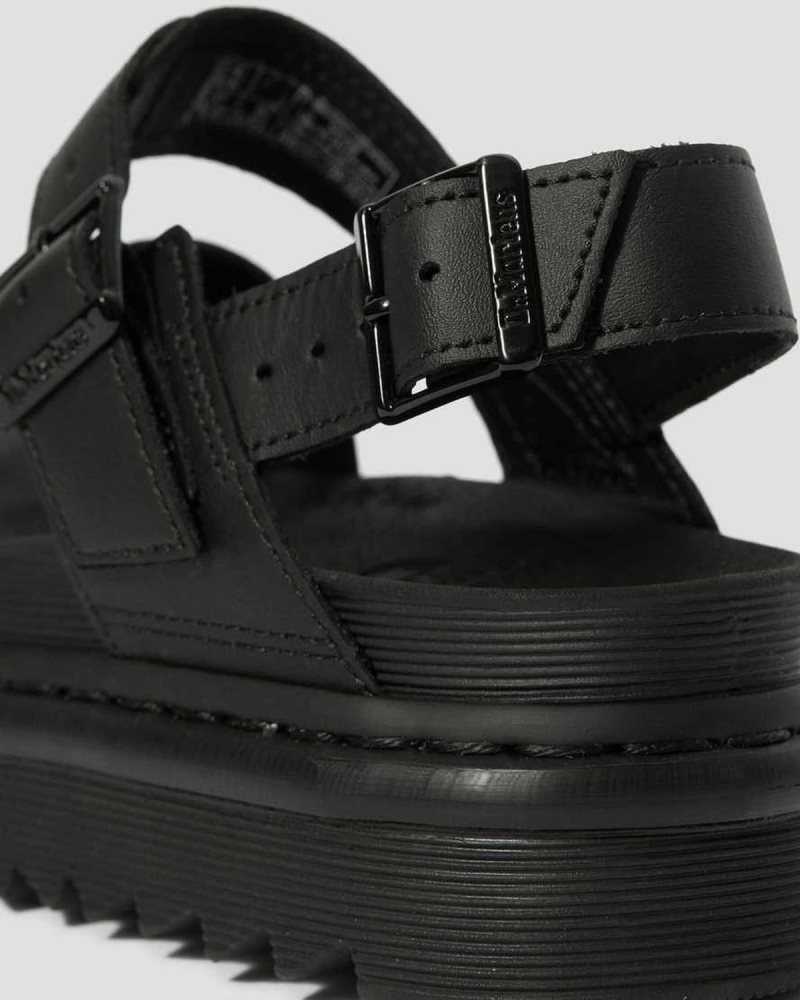 Dr Martens Voss Leather Strap Sandals Black | 65SDWOHJE