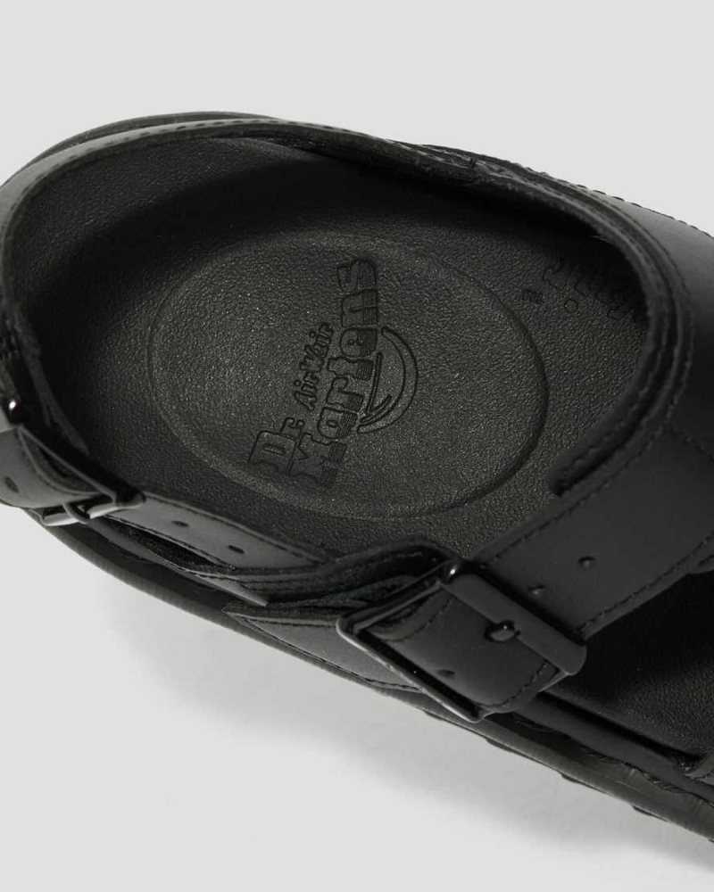 Dr Martens Voss Leather Strap Sandals Black | 65SDWOHJE