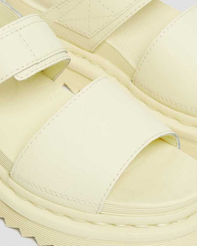 Dr Martens Voss Leather Strap Sandals Cream | 81SOHXLMT