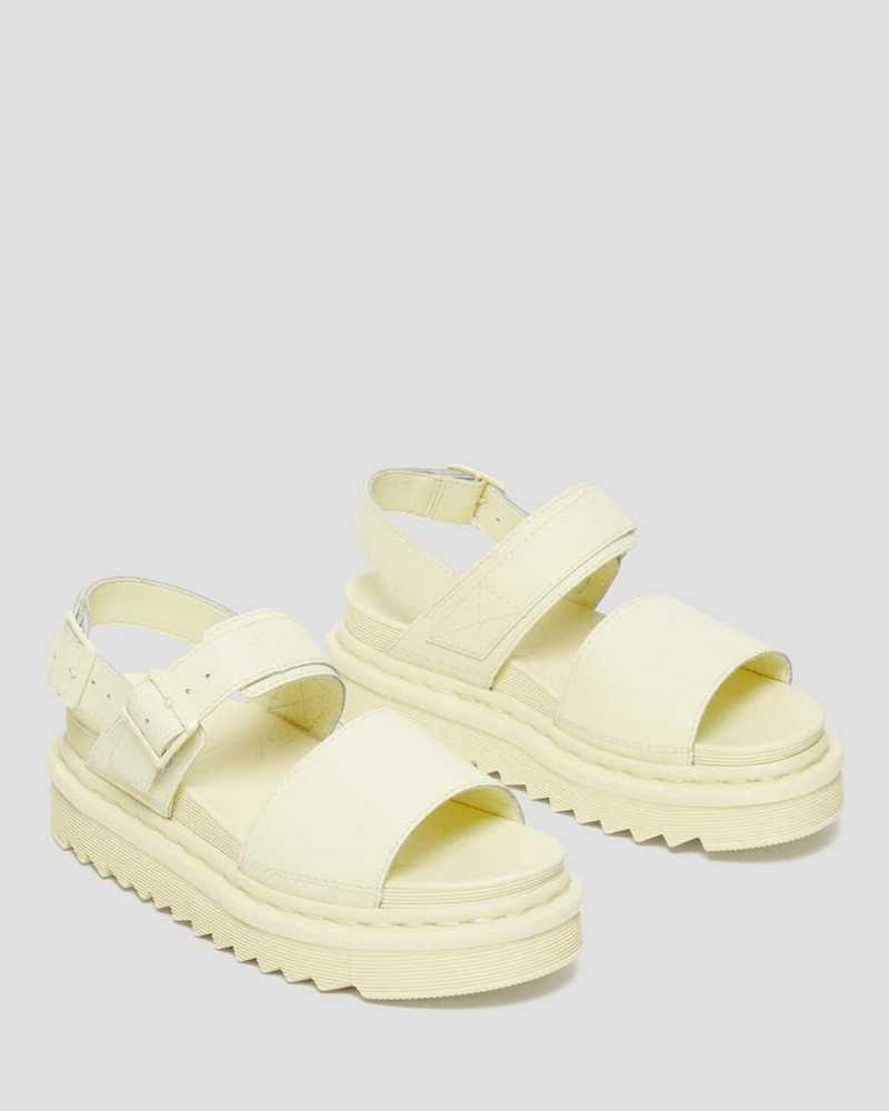 Dr Martens Voss Leather Strap Sandals Cream | 81SOHXLMT