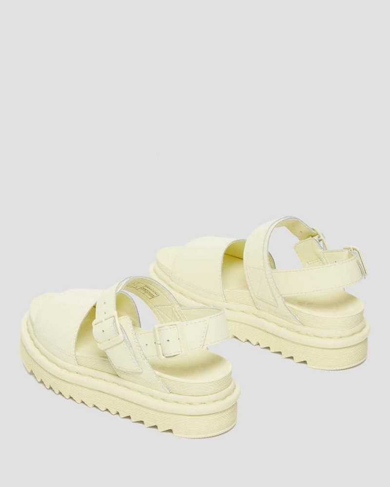 Dr Martens Voss Leather Strap Sandals Cream | 81SOHXLMT