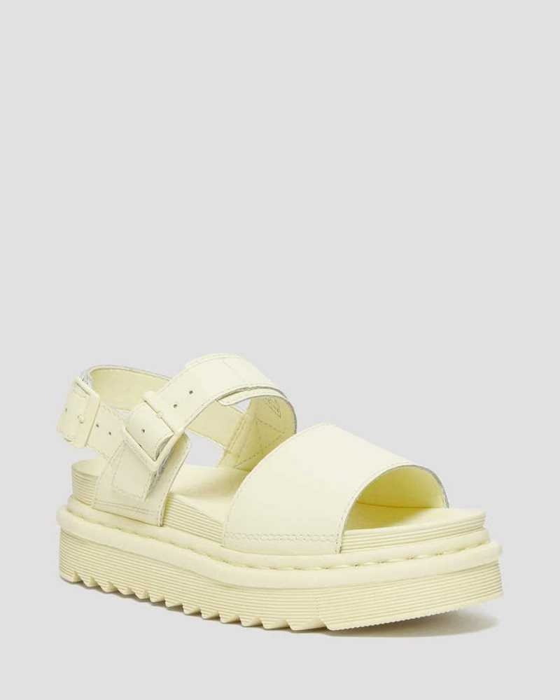 Dr Martens Voss Leather Strap Sandals Cream | 51NQILXWS