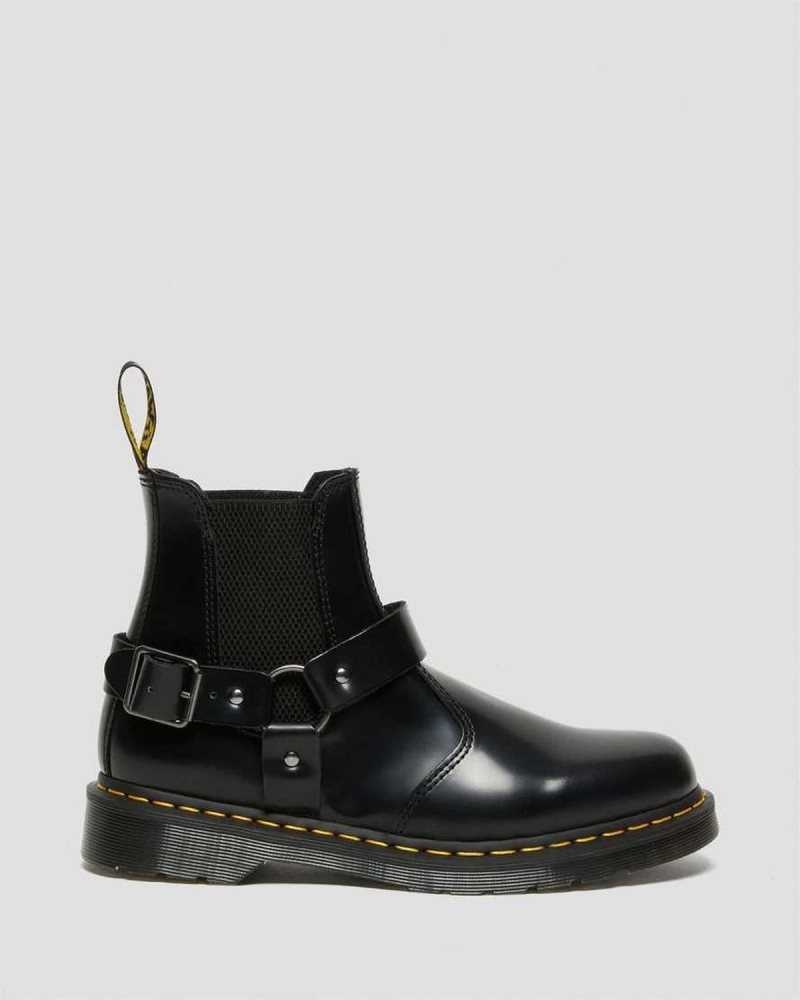 Dr Martens Wincox Smooth Leather Buckle Boots Black | 98JVSKTZQ