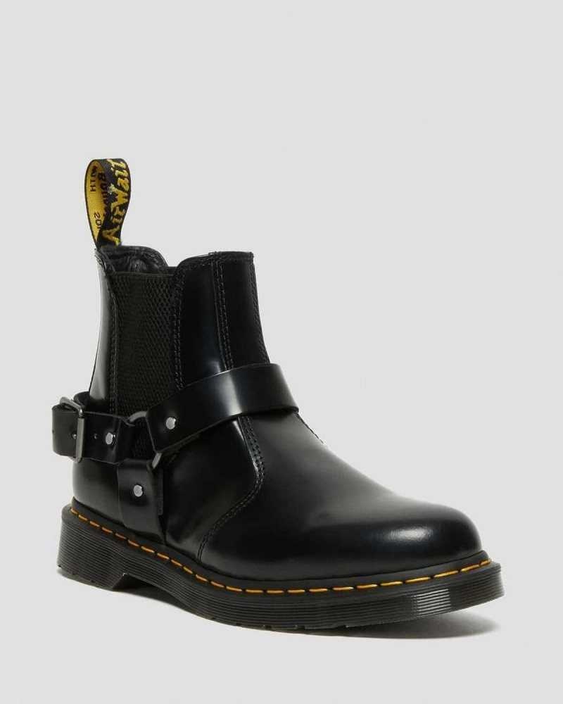 Dr Martens Wincox Smooth Leather Buckle Boots Black | 51THAYMNR