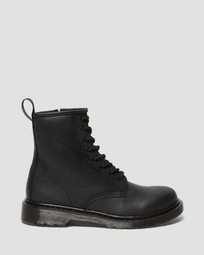 Dr Martens Youth 1460 Faux Fur Lined Boots Black | 97QAVPRSO