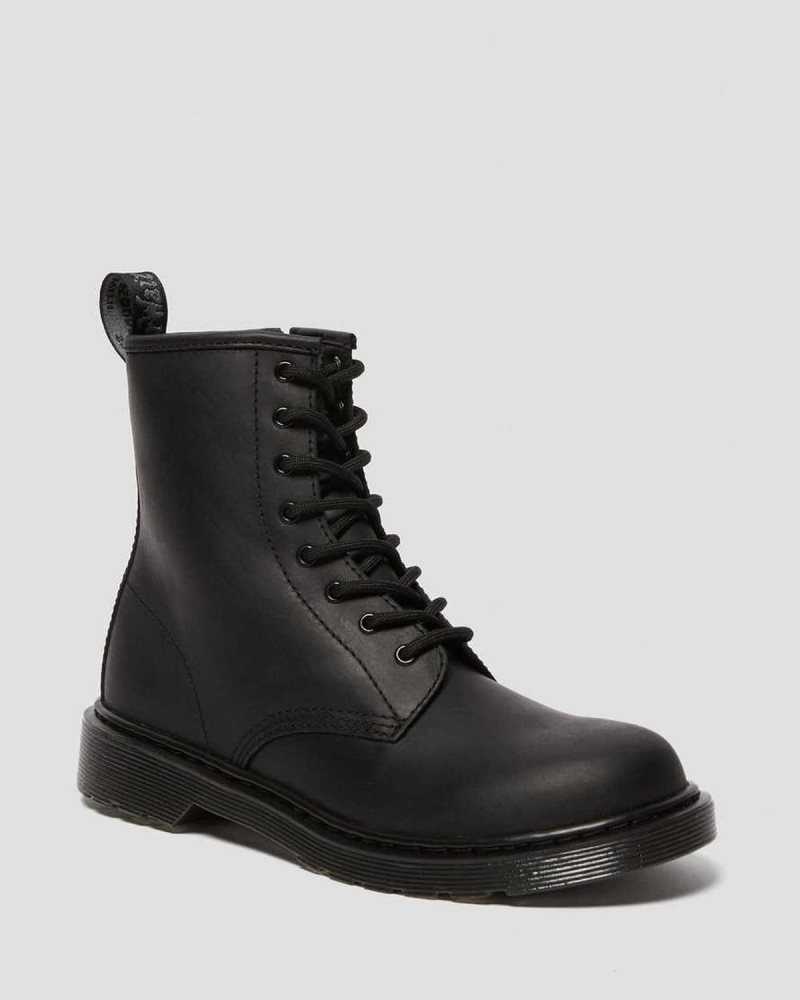 Dr Martens Youth 1460 Faux Fur Lined Boots Black | 97QAVPRSO