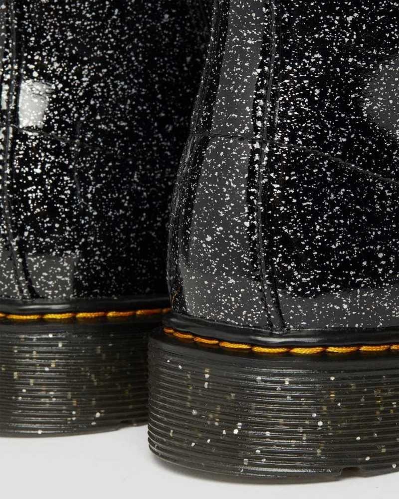 Dr Martens Youth 1460 Glitter Lace Up Boots Black | 37CBVEKMF