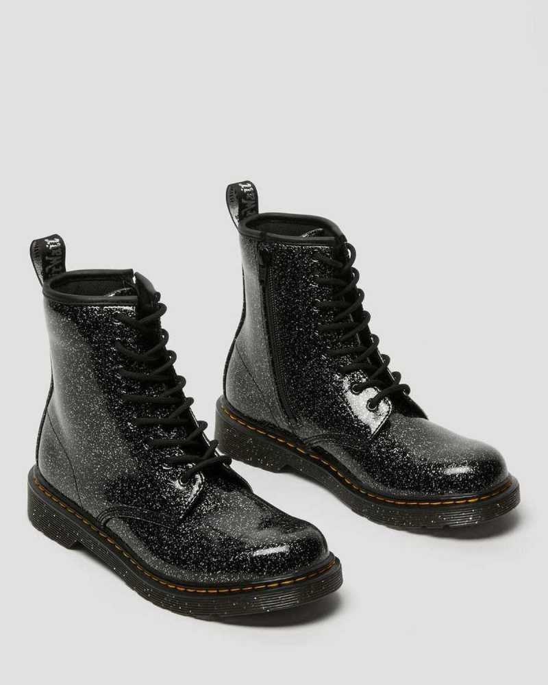 Dr Martens Youth 1460 Glitter Lace Up Boots Black | 37CBVEKMF