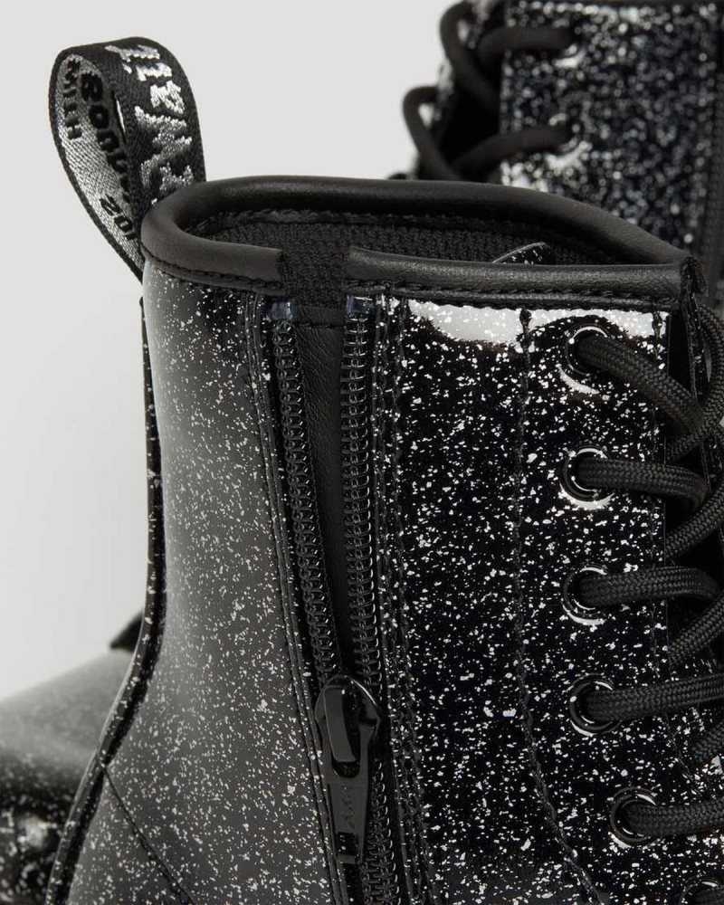 Dr Martens Youth 1460 Glitter Lace Up Boots Black | 37CBVEKMF