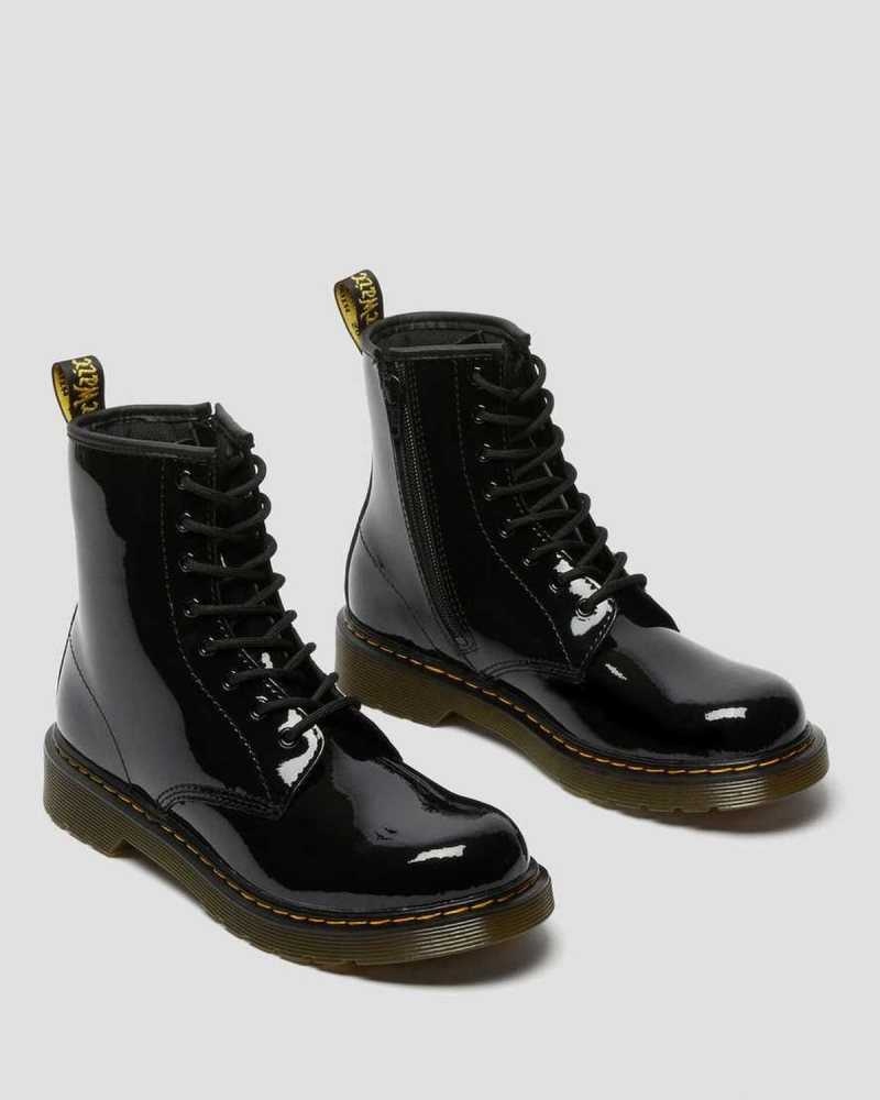 Dr Martens Youth 1460 Patent Leather Lace Up Boots Black | 87ZAOPDJE