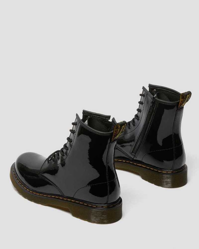 Dr Martens Youth 1460 Patent Leather Lace Up Boots Black | 87ZAOPDJE