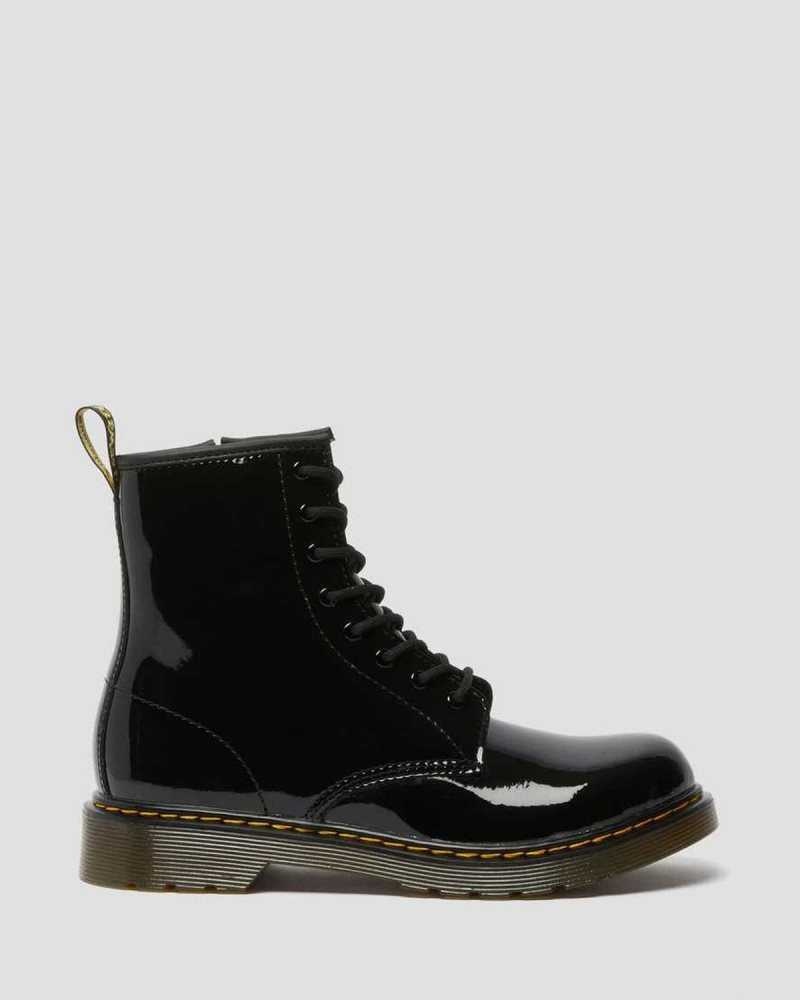 Dr Martens Youth 1460 Patent Leather Lace Up Boots Black | 87ZAOPDJE