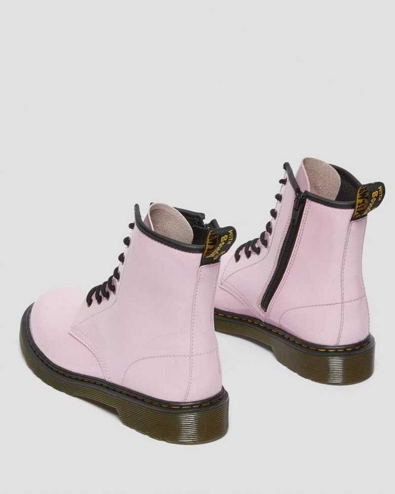 Dr Martens Youth 1460 Patent Leather Lace Up Boots Pink | 76PYGVORF