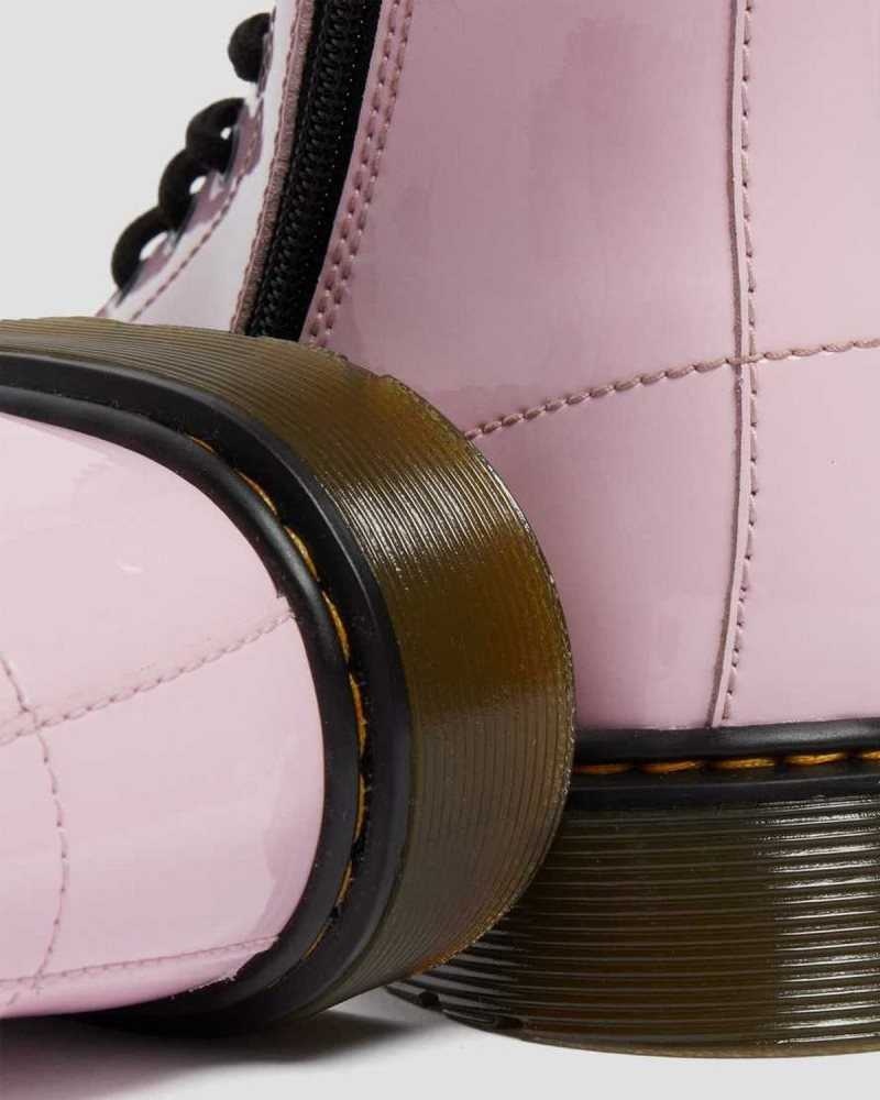 Dr Martens Youth 1460 Patent Leather Lace Up Boots Pink | 76PYGVORF