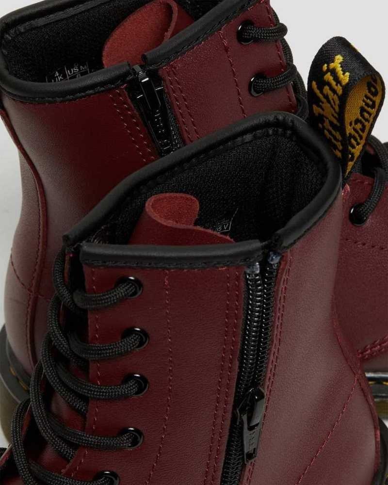 Dr Martens Youth 1460 Softy T Leather Lace Up Boots Pink Red | 20HPDKMQU