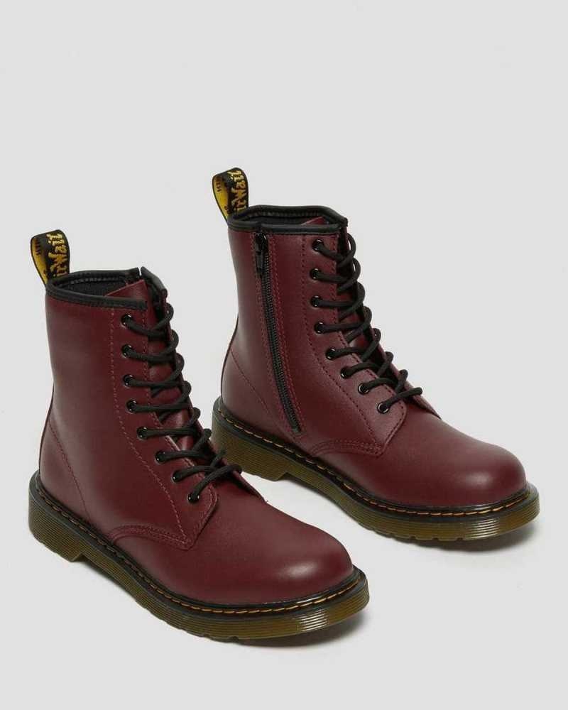 Dr Martens Youth 1460 Softy T Leather Lace Up Boots Pink Red | 20HPDKMQU