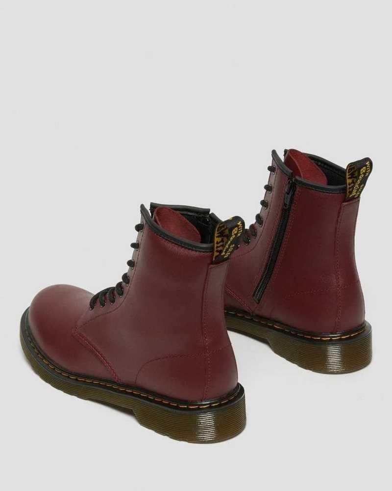 Dr Martens Youth 1460 Softy T Leather Lace Up Boots Pink Red | 20HPDKMQU