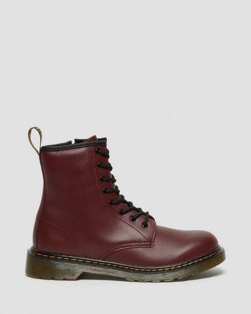 Dr Martens Youth 1460 Softy T Leather Lace Up Boots Pink Red | 20HPDKMQU