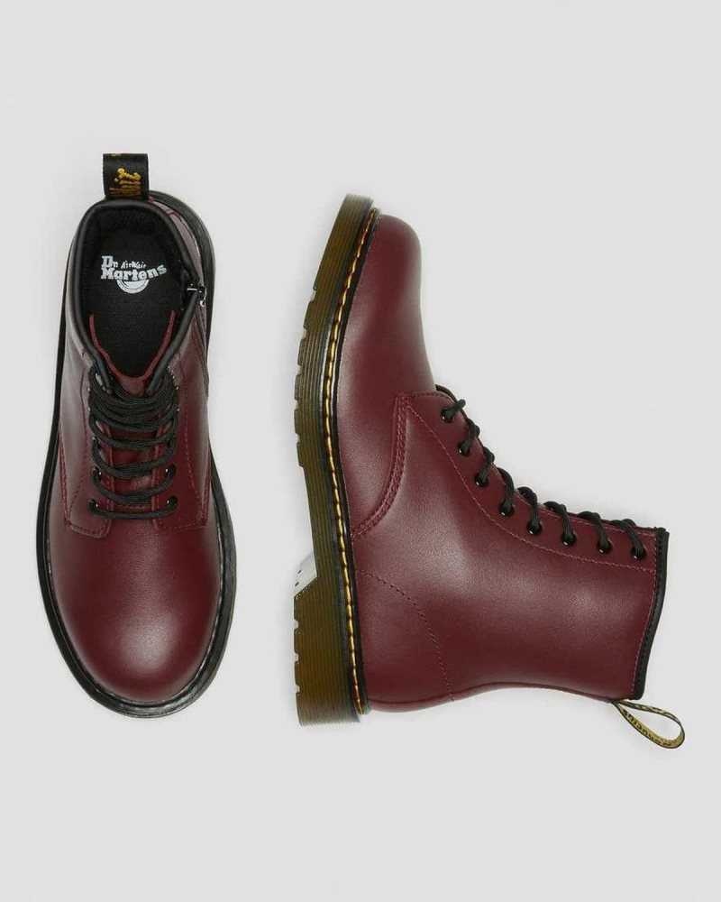 Dr Martens Youth 1460 Softy T Leather Lace Up Boots Pink Red | 20HPDKMQU