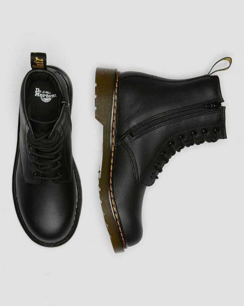 Dr Martens Youth 1460 Softy T Leather Lace Up Boots Black | 05QUBDWHK