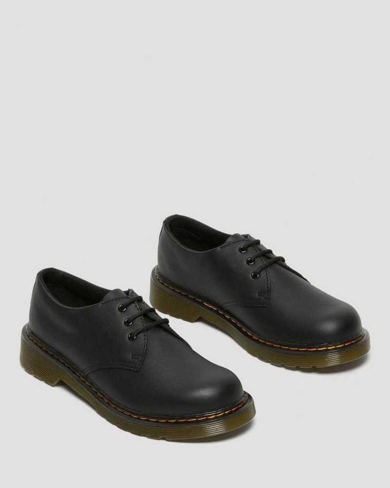 Dr Martens Youth 1461 Softy T Leather Shoes Black | 25TXMWDZQ