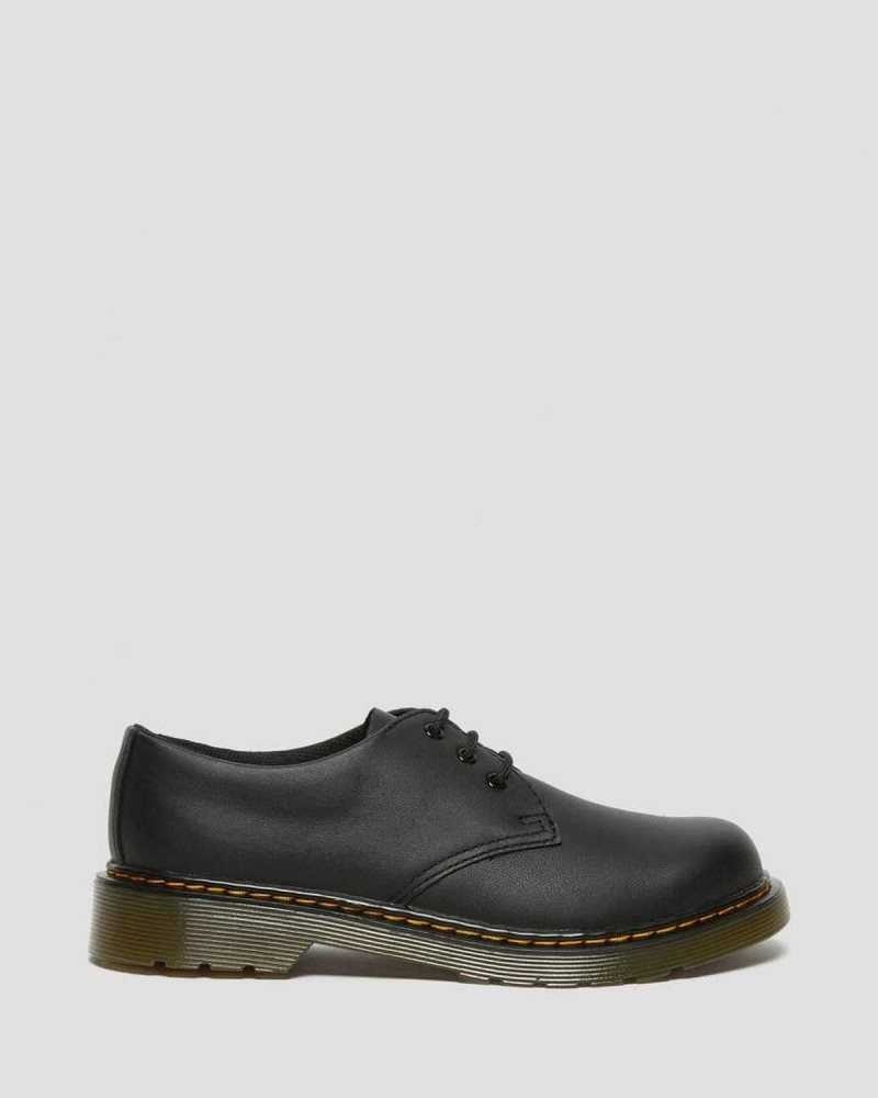 Dr Martens Youth 1461 Softy T Leather Shoes Black | 25TXMWDZQ