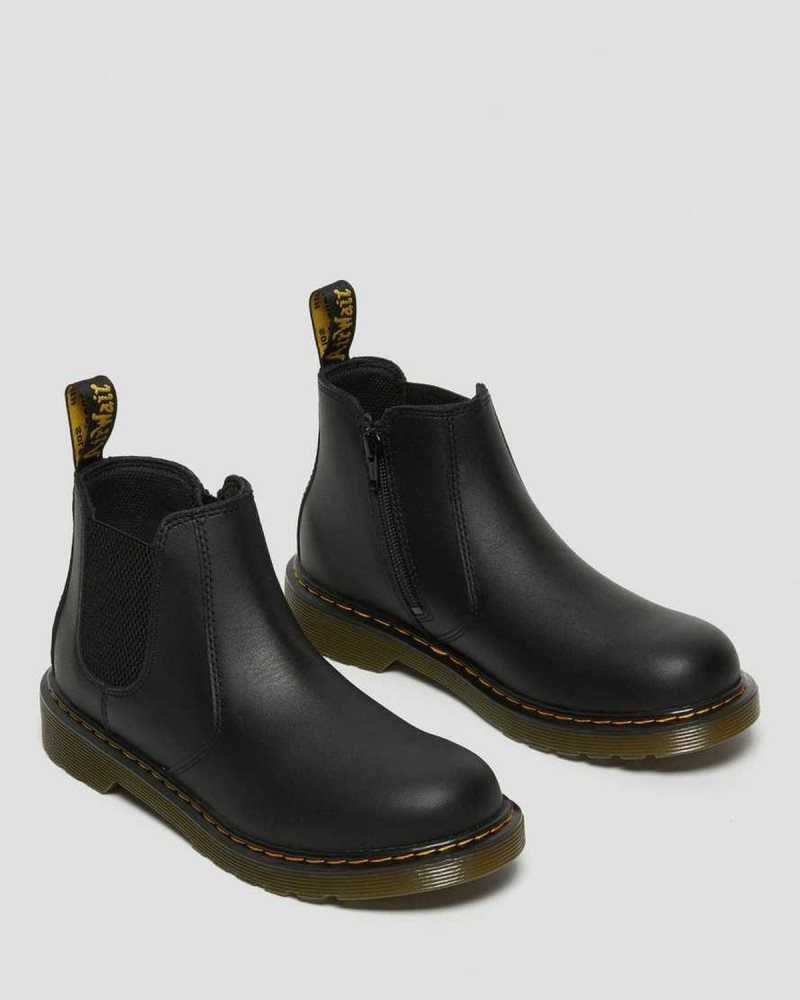 Dr Martens Youth 2976 Softy T Leather Chelsea Boots Black | 03LPTNUDO