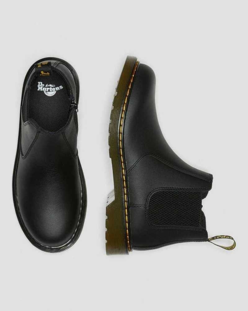 Dr Martens Youth 2976 Softy T Leather Chelsea Boots Black | 03LPTNUDO